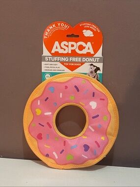 ASPCA - Pink Frosting Donut Dog Toy Stuffing Free